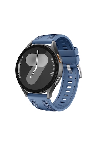 Sneezy Samsung Galaxy Uyumlu Watch 7 44mm 40mm Metal Tokalı Dikiş Detaylı Şık Dokuma Silikon Kordon
