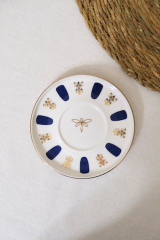 Tabak Evi Porselen Acem Zade Lacivert Çay Tabağı 12,5cm Tekli Çok Renkli