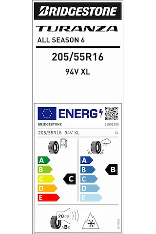 Bridgestone 205/55 R16 94V XL Turanza All Season 6 Dört Mevsim Lastiği 2025