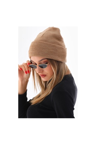 Unisex Kışlık Camel Katlamalı Bere Camel