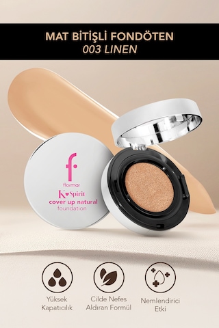Flormar K-Spirit Cover Up Yüksek Kapatıcı & Uzun Süre Kalıcı Yarı Mat Bitişli Fondöten 003 Linen