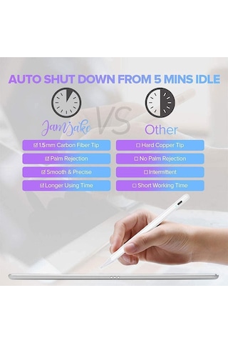 Apple Uyumlu iPad  Stylus Dokunmatik Kalem Palm Rejection Mıknatıslı Eğilmeye D
