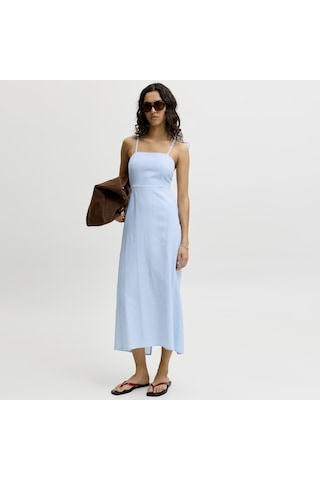 Jack & Jones Kadin Çapraz Baglama Detayli Kare Yaka Uzun Elbise - Annika - 12290702 Blissful Blue