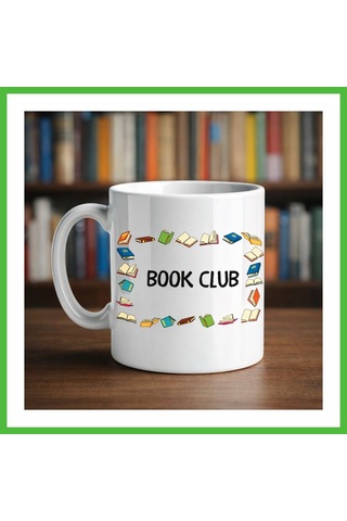 Vaveni Book Club Yazılı Kupa Model 244 Kitap Temalı Renkli Baskılı Seramik Kahve Kupası Arz Çok Renkli