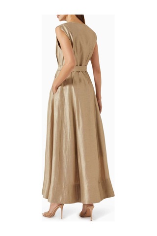 Acler Hepworth D - Ring Kemerli Maxi Elbise - %53 Keten, %36 Viskoz, %11 Naylon Bej