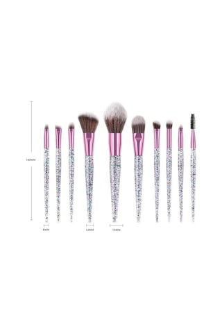 Fontenay Profesyonel Yeşil Simli Makyaj Fırça Seti 10'lu