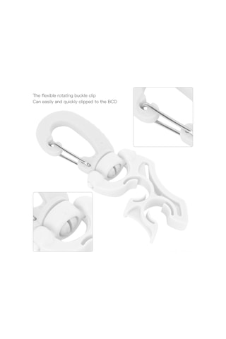 Ximistore9 Su Dalış Regülatör Borusu Tutucu, Bc'ye Hızlı Takılabilir Esnek Plastik Kanca, Alçak Basınç Borularını Sabitler - Beyaz