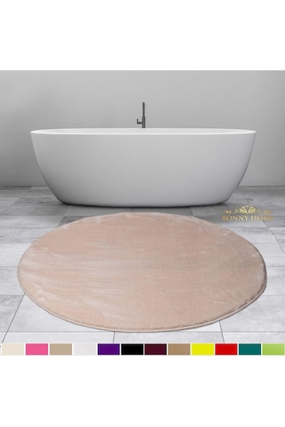 Bonny Home Elite Vizon 100x100 Cm Yuvarlak Peluş Banyo Paspası Vizon