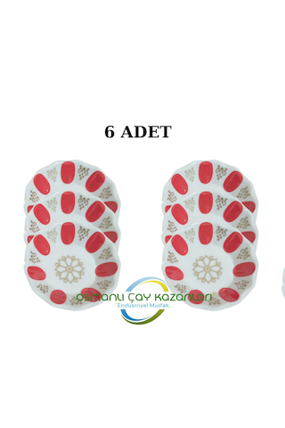 Osmanlı Gültaş Melamin Tabak Altlığı ,kahveci Çay Tabağı 1, Kali Beyaz - Kırmızı