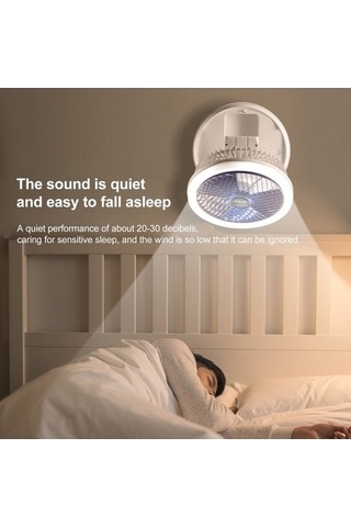 Ebitda Taşınabilir Katlanır Masaüstü Vantilatör - 4 Hız Ajust. Gece Lambası - Type-c Şarj - Beyaz