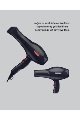 Profesyonel - 95 - 2200w Fön Makinesi Ac Motorlu, Hızlı Kurutma, - Shopılke - Hafif Tasarım