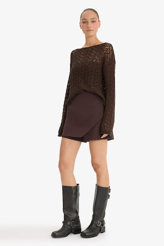 Defacto Yüksek Bel Şort Etek F8310ax25aubn340 Kahve