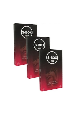 S-Box Red Kabartmalı Prezervatif 12'li x 3 S-Box Red Kabartmalı Prezervatif 12'li x 3