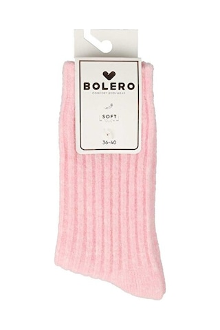 Bolero Kaşmir Yünlü Kadın Kışlık Bot Çorabı Pembe