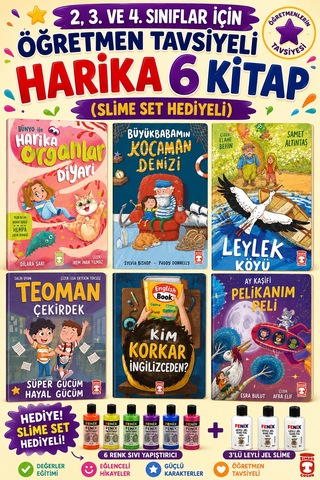 Timaş 2,3. Ve 4.sınıflar İçin Öğretmen Tavsiyeli Harika 6 Kitap Slime Set Hediyeli
