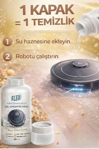 Robot Süpürge Yüzey Temizleme Solüsyonu 3'lü Avantaj Seti 500 Ml Su Haznesi İçin Düşük Köpük Teknolojisi İz Bırakmaz -beyaz Sabun- 3'lü Set