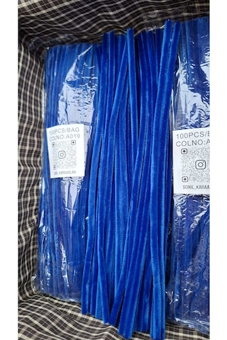 Şönil A019 30 Cm 100 Adet Saks Mavi Telli Tüy Şönil"pipe Cleaner