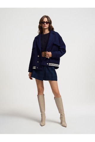 Regular Fit Kadın Mont Lacivert