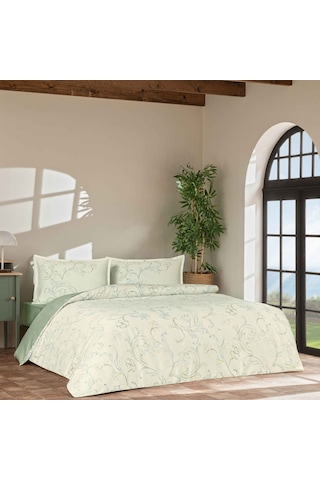 Linens Allday Verra Pamuk Saten Çift Kişilik Nevresim Takımı Beyaz Ekru