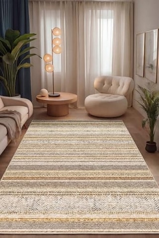 Tr Alexis Kadife Kilim Desen Kaymaz Pamuk Tabanlı Yıkanabilir Antibakteriyel Salon Halısı 200x300 Diğer