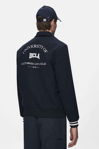 Keane Lacivert Kaşe Kolej Ceket Çıtçıtlı Standard Fit Erkek Ceket Lacivert