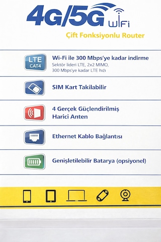 4g/5g Destekli Dual Function Router 300 Mbps Type-c 4000mah Batarya Yüksek Performanslı Ağ Çözümü