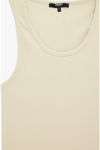 Koton Kolsuz Pamuklu Bisiklet Yaka Slim Fit Atlet Bej 6sam30001mk Ekru