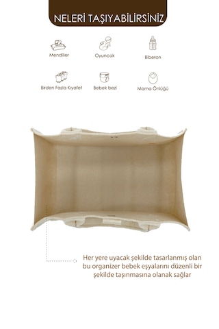 Mordesign Taşınabilir Keçe Çanta Yenidoğan Alt Açma, Kadın Çantası, Ev ve Seyahat Düzenleyici Organizer Bej