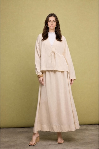 Defacto Regular Fıt Keten Karışımlı Bej Kimono I1780ax26hser37 Ekru-er37