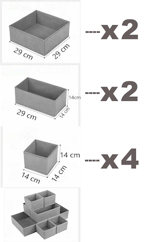 Keçe 8'li Çekmece İçi Düzenleyici Organizer Set Gri