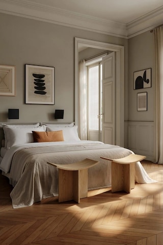 101 Copenhagen Brutus Fiber Beton Tasarım Dekoratif Tabure Meşe