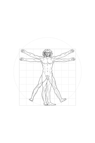 Vitruvius Adamı Poster Duvar Kağıdı Renkli