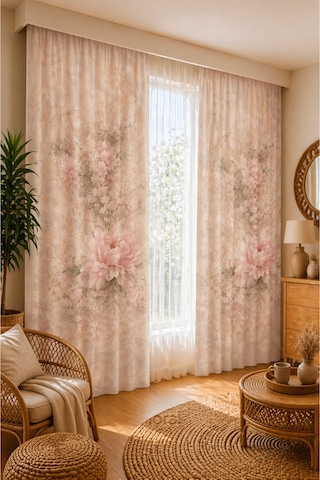 2 Adet 140x260 Cm Ölçüsünde Şık Dekoratif Fon Perde Koleksiyon Bej