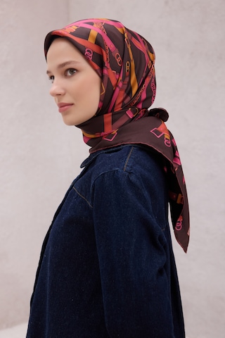 Belli Twill İpek Eşarp 4200-82 Kahverengi