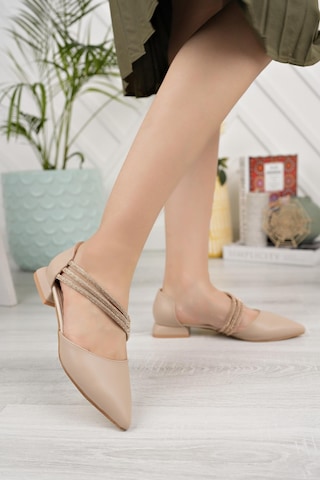 Nesilshoes Nesil Shoes Desca 557 Ten Yanı Açık Taş Detaylı Kadın Ayakkabı