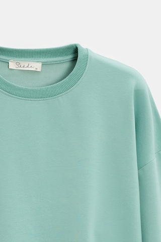 Sââde Kadın Oversize Bisiklet Yaka Basic Casual Sweatshirt Mint