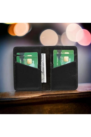 Enrico Slim Deri Kartlık Rst1 Parlak Siyah