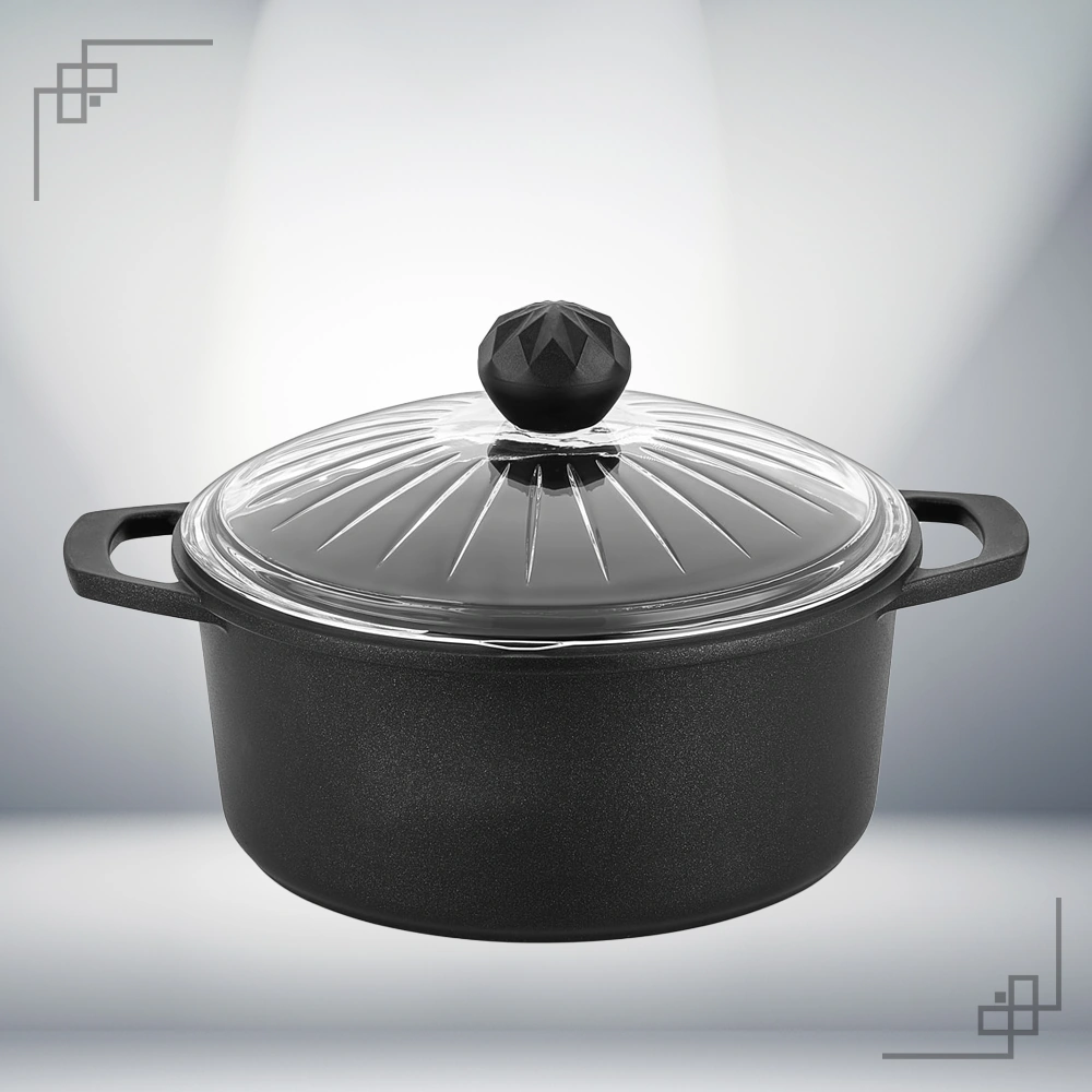 Elmas İkili Derin Tencere 20 - 24 Cm Siyah