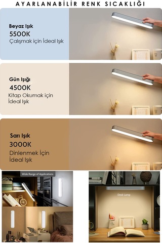 Noas Kumandalı Dokunmatik Çalışma Lambası Usbli Taşınabilir Led Aydınlatma