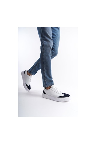 Mubiano Hakiki Deri Erkek Spor Ayakkabı & Sneaker Lacivert/beyaz -mbkry506-lcvb Lacivert/beyaz