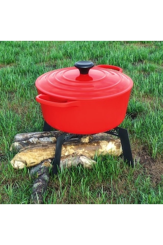 23 Cm Latnox OX+ Kamp Ocağı Pratik Metal Ateş Üstü Kamp Izgarası Siyah