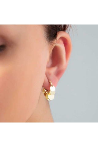 Altınbeyı Pullu Sallantılı Halka Küpe 2.60 Gram