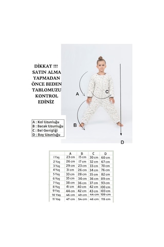Cantoy Kız Erkek Çocuk Kalın Elyaf Dolgulu Premium Kalite 2.5 Tog Desenli Uyku Tulumu Ekru - Kahverengi