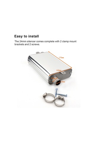 Springsun 24mm Yüksek Kaliteli Alüminyum Egzoz Susturucu - Park Isıtıcı Gürültü Azaltıcı - Mavi