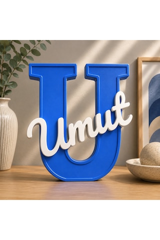 U Harfi Kişiye Özel 3D İsim Yazısı Dekoratif Bebek ve Çocuk Odası Harf İsimlik Masa Üstü Özel Tasarım U Harfi Kişiye Özel 3D İsim Yazısı Dekoratif Bebek ve Çocuk Odası Harf İsimlik Masa Üstü Özel Tasarım