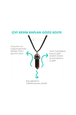Mystic Energy Doğal Taş Kaplan Gözü Ister Kolye Ister Anahtarlık N11.31121 Kahverengi