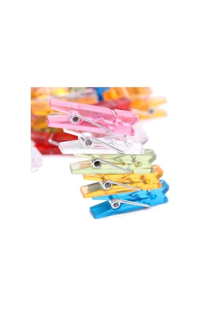 Hidz 15'li Şeffaf Renkli Minik Mandal - 3,5 Cm