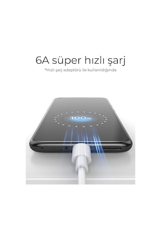 Redmi Note 9s Uyumlu 120w 1 Metre Ultra Hızlı Type-c Şarj Kabl...