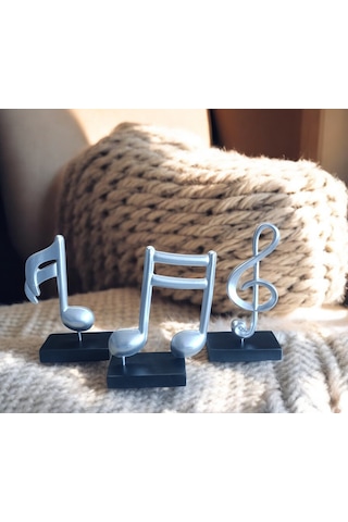 10cm-20cmlik Kırılmaz Polyester Beyaz Renk,nota Desenli Biblo