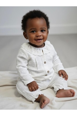 Tiffany Baby & Kids Tiffany Baby Müslin Newborn Pure Theme Hırka 2'li Takım 10135 Ekru